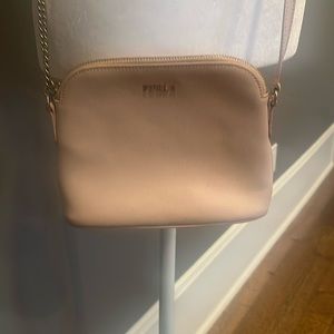 Furla Boheme Mini Crossbody Bag blush Pink Leather Handbag New